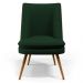 Kit 02 Poltronas Pérsia Pés Palito D02 Veludo Verde Musgo C-303 Corano Marrom B-38 - Lyam Decor