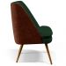 Kit 02 Poltronas Pérsia Pés Palito D02 Veludo Verde Musgo C-303 Corano Marrom B-38 - Lyam Decor