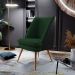 Kit 02 Poltronas Pérsia Pés Palito D02 Veludo Verde Musgo C-303 Corano Preto B-97 - Lyam Decor