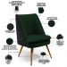 Kit 02 Poltronas Pérsia Pés Palito D02 Veludo Verde Musgo C-303 Corano Preto B-97 - Lyam Decor