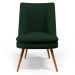Kit 02 Poltronas Pérsia Pés Palito D02 Veludo Verde Musgo C-303 Corano Preto B-97 - Lyam Decor