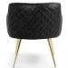 Kit 02 Poltronas Pés Palito D'Ouro Jade D02 Linho Cinza D-315 Tressê Corano Preto - Lyam Decor