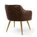 Kit 02 Poltronas Pés Palito New Bronze Jade D02 Linho Bege C-107 Tressê Corano Marrom - Lyam Decor