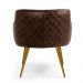 Kit 02 Poltronas Pés Palito New Bronze Jade D02 Linho Bege C-107 Tressê Corano Marrom - Lyam Decor