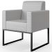Kit 02 Poltronas Para Sala De Estar Base Fixa De Metal Helô L02 Facto Cinza Metalizado - Lyam Decor