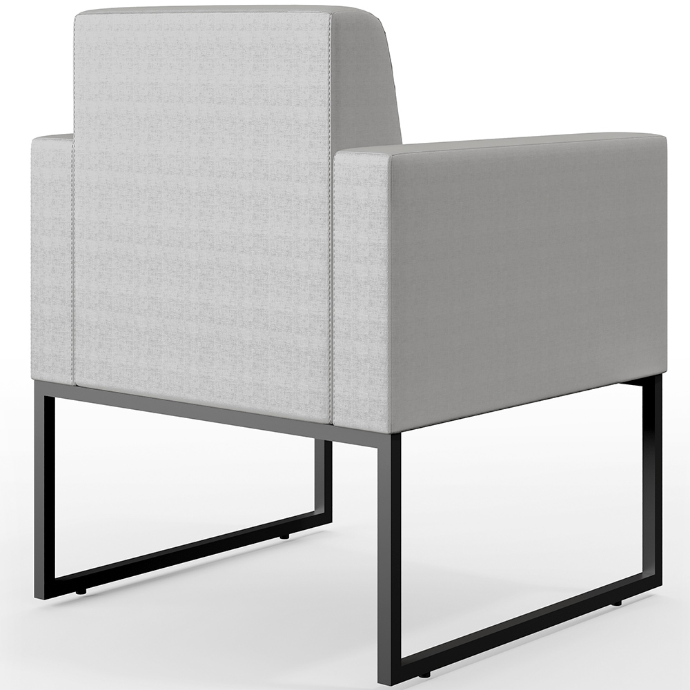 Kit 02 Poltronas Para Sala De Estar Base Fixa De Metal Helô L02 Facto Cinza Metalizado - Lyam Decor