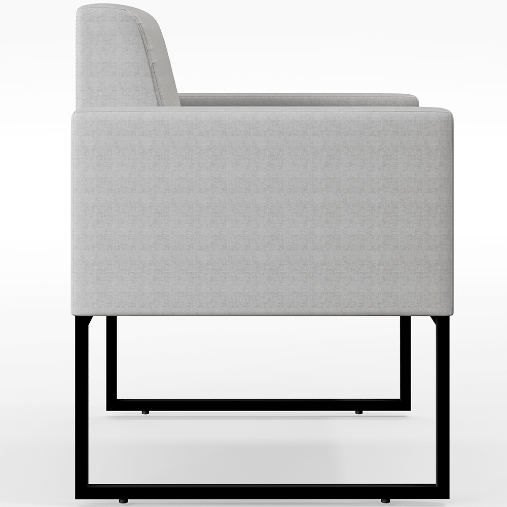 Kit 02 Poltronas Para Sala De Estar Base Fixa De Metal Helô L02 Facto Cinza Metalizado - Lyam Decor