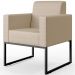 Kit 02 Poltronas Para Sala De Estar Base Fixa De Metal Helô L02 Facto Pérola Metalizado - Lyam Decor
