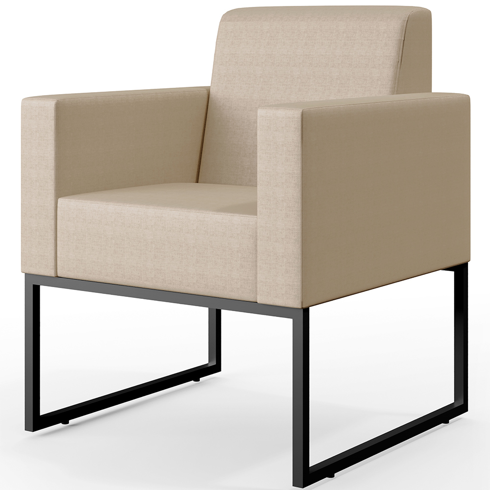 Kit 02 Poltronas Para Sala De Estar Base Fixa De Metal Helô L02 Facto Pérola Metalizado - Lyam Decor