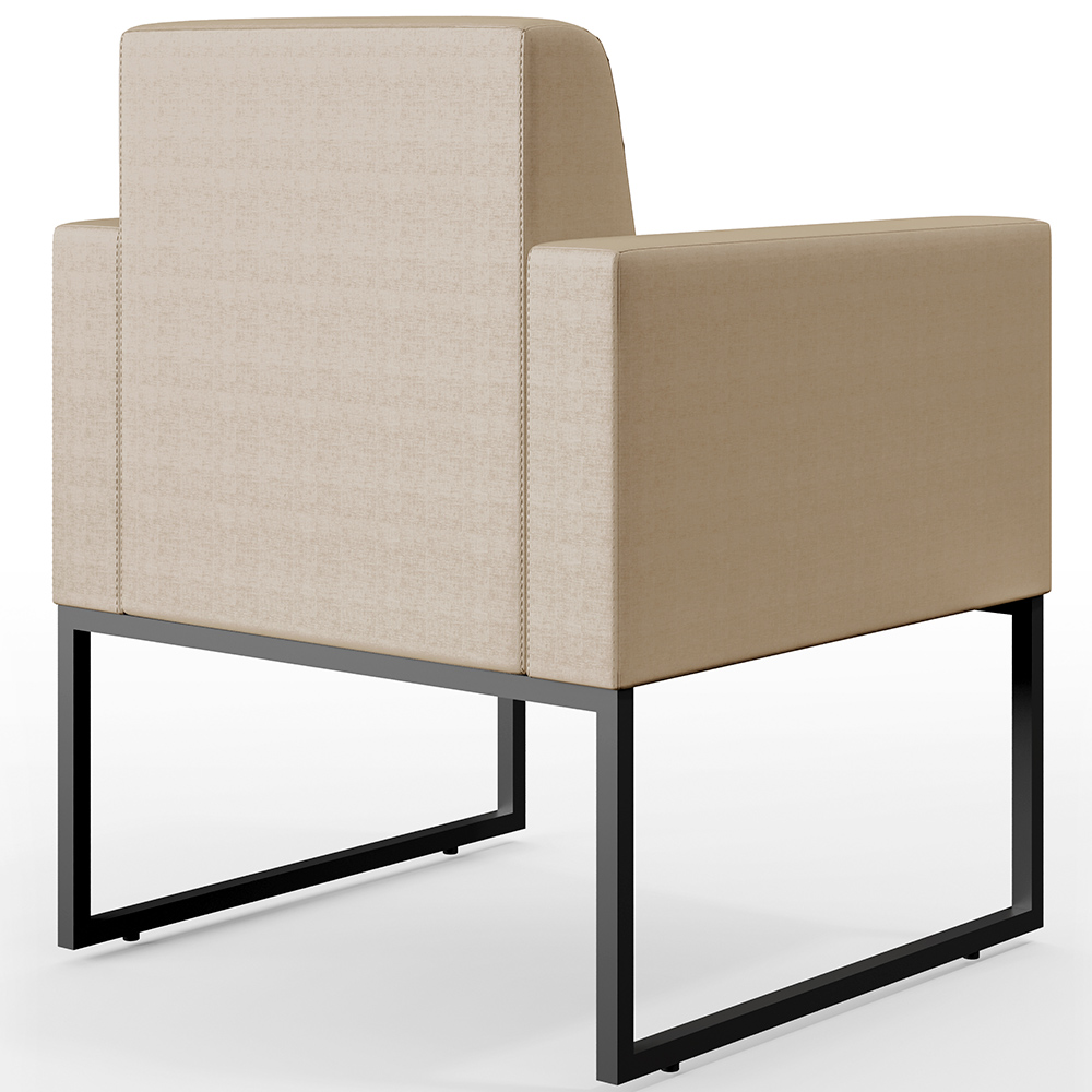 Kit 02 Poltronas Para Sala De Estar Base Fixa De Metal Helô L02 Facto Pérola Metalizado - Lyam Decor