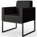 Kit 02 Poltronas Para Sala De Estar Base Fixa De Metal Helô L02 Facto Preto Metalizado - Lyam Decor