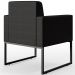 Kit 02 Poltronas Para Sala De Estar Base Fixa De Metal Helô L02 Facto Preto Metalizado - Lyam Decor