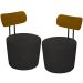 Kit 02 Poltronas Para Sala De Estar Decorativa Base Fixa Luara M03 Couríssimo Preto - Lyam Decor