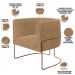 Kit 02 Poltronas Para Sala De Estar Decorativa Fixa Base Aço New Cobre Betina D02 Bouclê Mostarda - Lyam Decor
