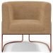 Kit 02 Poltronas Para Sala De Estar Decorativa Fixa Base Aço New Cobre Betina D02 Bouclê Mostarda - Lyam Decor