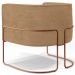 Kit 02 Poltronas Para Sala De Estar Decorativa Fixa Base Aço New Cobre Betina D02 Bouclê Mostarda - Lyam Decor