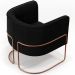 Kit 02 Poltronas Para Sala De Estar Decorativa Fixa Base Aço New Cobre Betina D02 Bouclê Preto - Lyam Decor