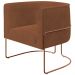 Kit 02 Poltronas Para Sala De Estar Decorativa Fixa Base Aço New Cobre Betina D02 Bouclê Terracota - Lyam Decor