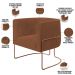 Kit 02 Poltronas Para Sala De Estar Decorativa Fixa Base Aço New Cobre Betina D02 Bouclê Terracota - Lyam Decor