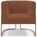Kit 02 Poltronas Para Sala De Estar Decorativa Fixa Base Aço New Cobre Betina D02 Bouclê Terracota - Lyam Decor