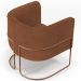 Kit 02 Poltronas Para Sala De Estar Decorativa Fixa Base Aço New Cobre Betina D02 Bouclê Terracota - Lyam Decor