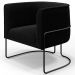 Kit 02 Poltronas Para Sala De Estar Decorativa Fixa Base Aço Preto Betina D02 Bouclê Preto - Lyam Decor