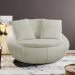 Kit 02 Poltronas Para Sala De Estar Decorativa Giratória Kira M03 Bouclê Bege Claro - Lyam Decor