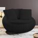 Kit 02 Poltronas Para Sala De Estar Decorativa Giratória Kira M03 Bouclê Preto - Lyam Decor