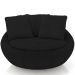Kit 02 Poltronas Para Sala De Estar Decorativa Giratória Kira M03 Bouclê Preto - Lyam Decor