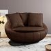 Kit 02 Poltronas Para Sala De Estar Decorativa Giratória Kira M03 Couríssimo Marrom - Lyam Decor