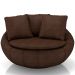 Kit 02 Poltronas Para Sala De Estar Decorativa Giratória Kira M03 Couríssimo Marrom - Lyam Decor