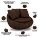 Kit 02 Poltronas Para Sala De Estar Decorativa Giratória Kira M03 Couríssimo Marrom - Lyam Decor