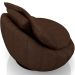 Kit 02 Poltronas Para Sala De Estar Decorativa Giratória Kira M03 Couríssimo Marrom - Lyam Decor
