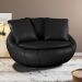 Kit 02 Poltronas Para Sala De Estar Decorativa Giratória Kira M03 Couríssimo Preto - Lyam Decor