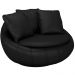 Kit 02 Poltronas Para Sala De Estar Decorativa Giratória Kira M03 Couríssimo Preto - Lyam Decor
