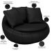 Kit 02 Poltronas Para Sala De Estar Decorativa Giratória Kira M03 Couríssimo Preto - Lyam Decor