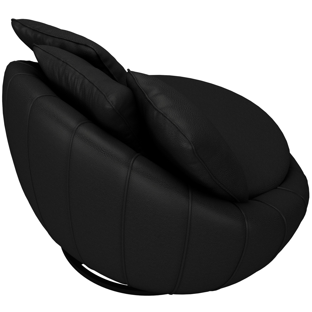 Kit 02 Poltronas Para Sala De Estar Decorativa Giratória Kira M03 Couríssimo Preto - Lyam Decor