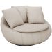 Kit 02 Poltronas Para Sala De Estar Decorativa Giratória Kira M03 Linho Bege - Lyam Decor