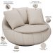 Kit 02 Poltronas Para Sala De Estar Decorativa Giratória Kira M03 Linho Bege - Lyam Decor