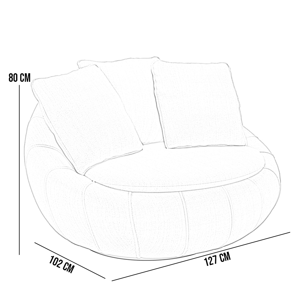 Kit 02 Poltronas Para Sala De Estar Decorativa Giratória Kira M03 Linho Bege - Lyam Decor
