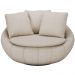 Kit 02 Poltronas Para Sala De Estar Decorativa Giratória Kira M03 Linho Bege - Lyam Decor