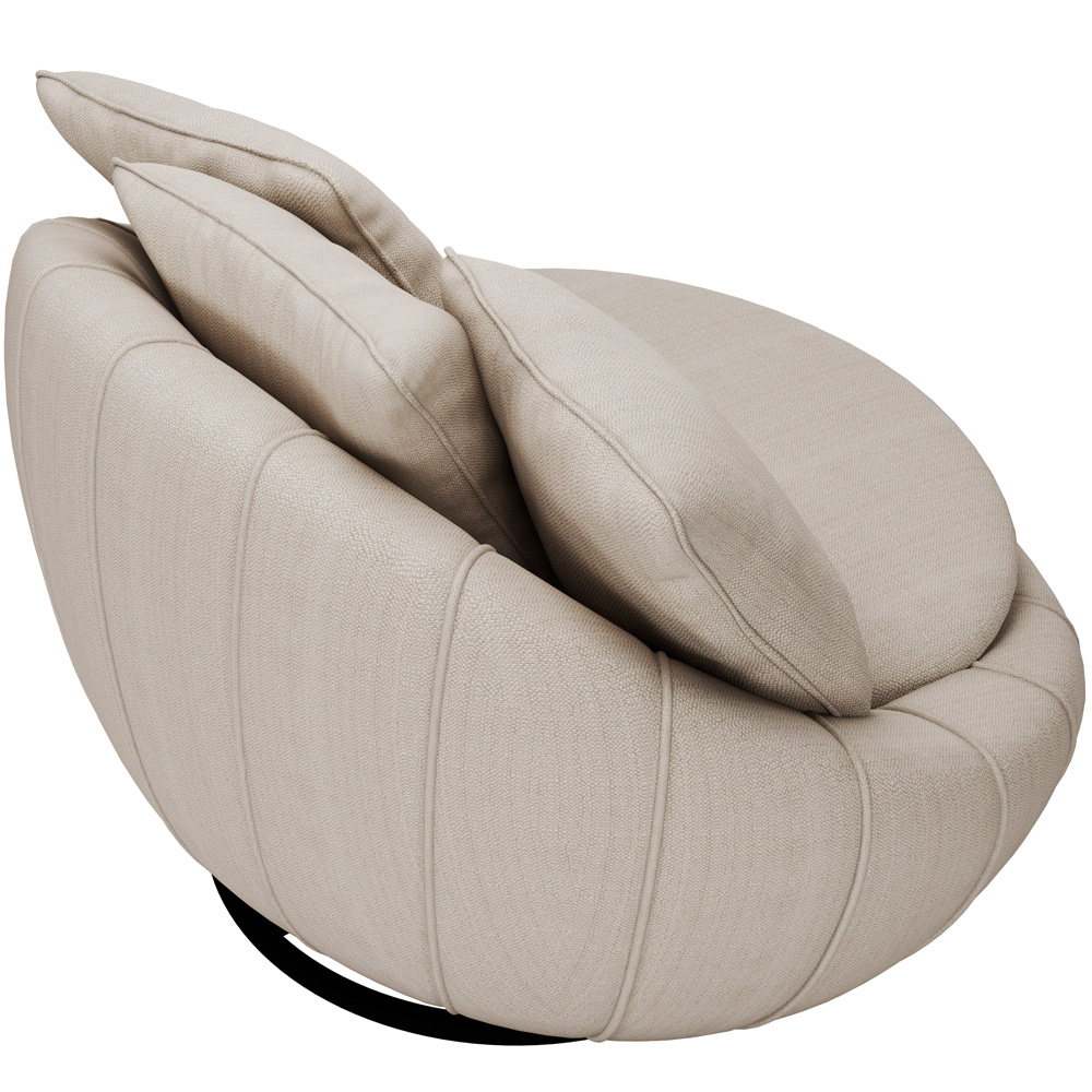 Kit 02 Poltronas Para Sala De Estar Decorativa Giratória Kira M03 Linho Bege - Lyam Decor