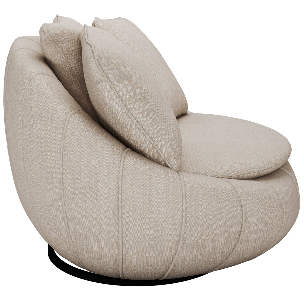 Kit 02 Poltronas Para Sala De Estar Decorativa Giratória Kira M03 Linho Bege - Lyam Decor