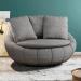 Kit 02 Poltronas Para Sala De Estar Decorativa Giratória Kira M03 Linho Cinza - Lyam Decor