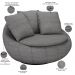 Kit 02 Poltronas Para Sala De Estar Decorativa Giratória Kira M03 Linho Cinza - Lyam Decor