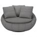 Kit 02 Poltronas Para Sala De Estar Decorativa Giratória Kira M03 Linho Cinza - Lyam Decor