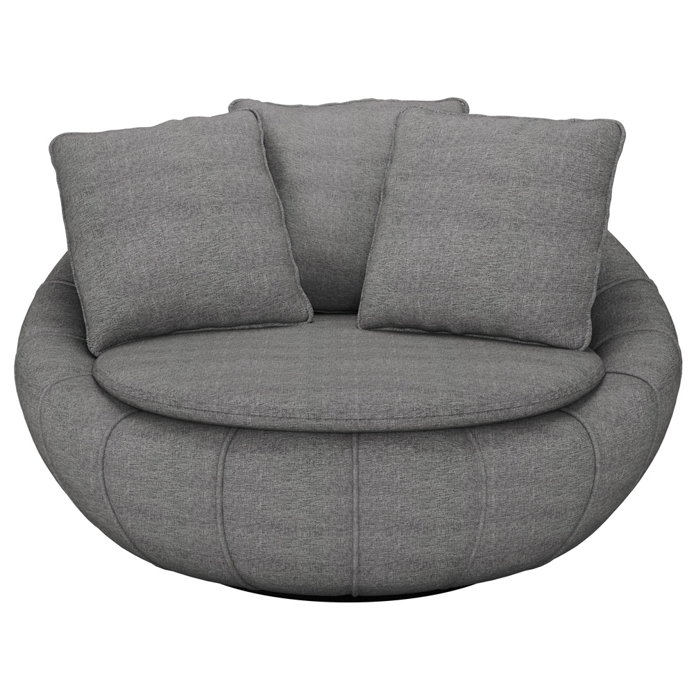 Kit 02 Poltronas Para Sala De Estar Decorativa Giratória Kira M03 Linho Cinza - Lyam Decor