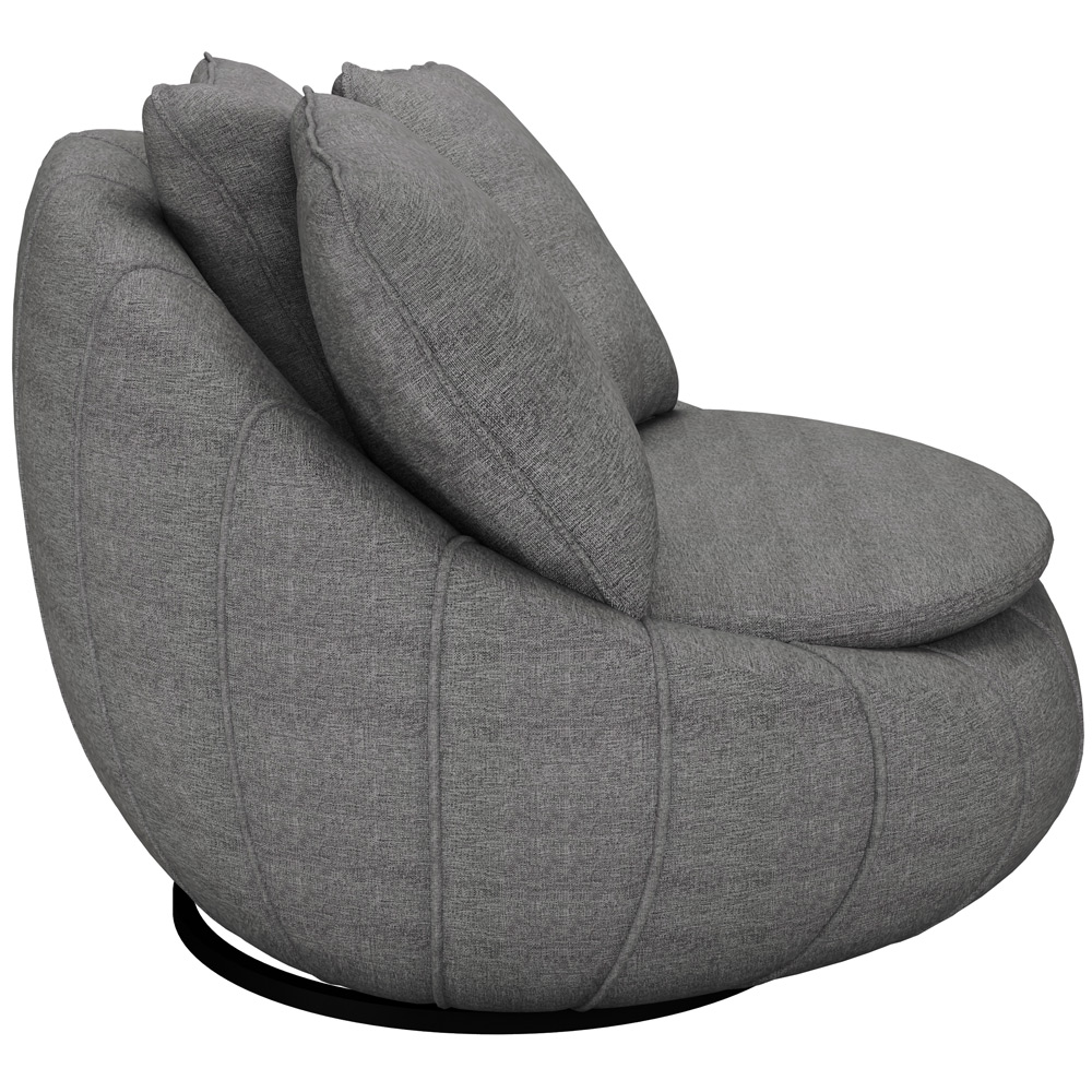 Kit 02 Poltronas Para Sala De Estar Decorativa Giratória Kira M03 Linho Cinza - Lyam Decor