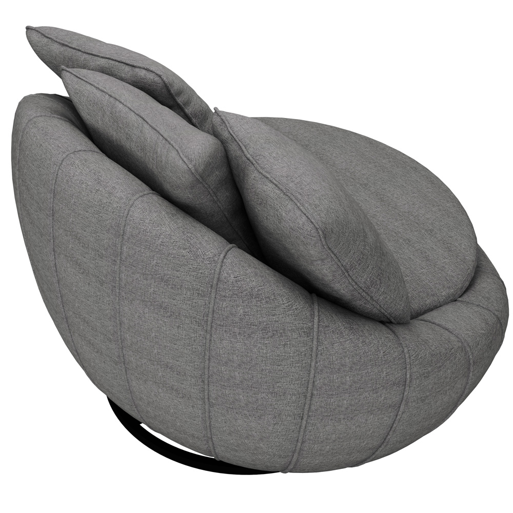 Kit 02 Poltronas Para Sala De Estar Decorativa Giratória Kira M03 Linho Cinza - Lyam Decor