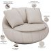 Kit 02 Poltronas Para Sala De Estar Decorativa Giratória Kira M03 Linho Cru - Lyam Decor